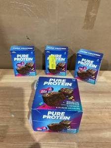 lot 423 image: LOT OF 4 Pure Protein Bars, Galactic Brownie, 20g Protein, Gluten Free