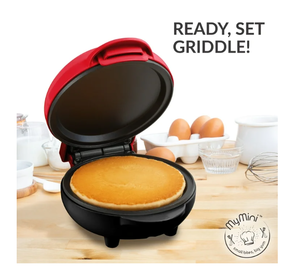 lot 201 image: LOT OF 3 MyMini Pancake Griddle, 5-Inch Cooking Surface, Red