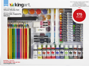 lot 520 image: KINGART 175 Piece Mixed Media Art Set - Complete Drawing, Painting & Sketching Kit for All Levels