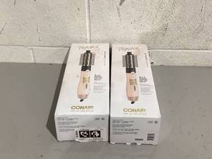 lot 532 image: LOT OF 2 Tayshia by Conair 2-in-1 Double Ceramic Hot Air Brush