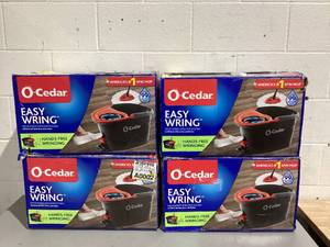 lot 535 image: LOT OF 4 EasyWring Spin Mop & Bucket System