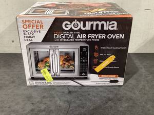 lot 706 image: Gourmia 6-Slice Digital Toaster Oven Air Fryer, with 18 One-Touch Presets & Temp Probe, Stainless Steel