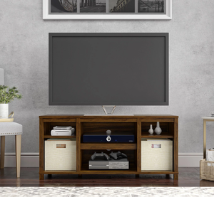 lot 701 image: Mainstays Parsons TV Stand for TVs up to 50, Canyon Walnut