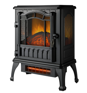lot 343 image: Mainstays New 2-Setting 3D Electric Stove Heater with Life-like Flame
