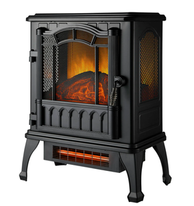 lot 344 image: Mainstays New 2-Setting 3D Electric Stove Heater with Life-like Flame