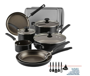 lot 431 image: 22PCS Farberware Easy Clean Nonstick Aluminum Pot and Pan Set