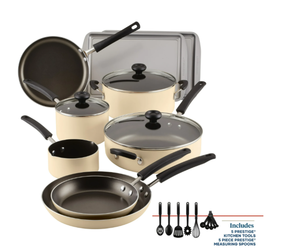 lot 435 image: 22PCS Farberware Easy Clean Nonstick Aluminum Pot and Pan Set