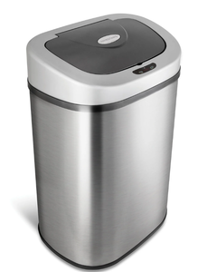 lot 475 image: Nine Stars 21.1 Gallon Trash Can, Motion Sensor Touchless Kitchen Trash Can, Stainless Steel