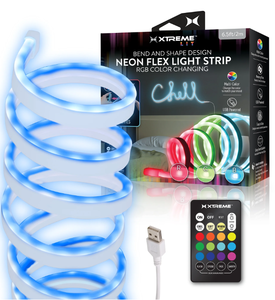 lot 571 image: LOT OF 2 Xtreme Lit 6.5ft LED Neon Flex Light Strip, New Memory Wire, Multi-Color