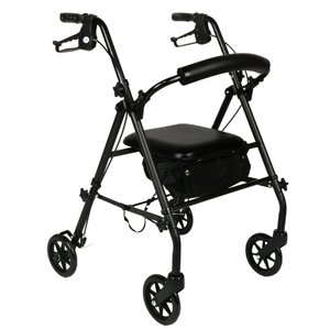 lot 790 image: Equate Rolling Walker for Seniors, Rollator with Seat and Wheels, Black, 350 lb Capacity