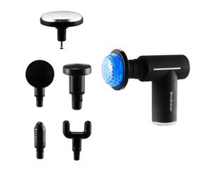 lot 793 image: Brookstone Cordless Hot and Cold Percussion Deep Tissue Massager Gun, 6 Intensity Levels
