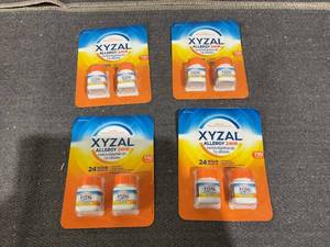lot 744 image: LOT OF 4 2PCS Xyzal Allergy Pills, 24-Hour Allergy Relief, Original Prescription Strength