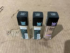 lot 729 image: LOT OF 3 Maybelline Fit Me Dewy and Smooth Liquid Foundation, 110 Porcelain