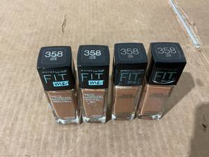 lot 331 image: LOT OF 4 Maybelline Fit Me Matte  Poreless Liquid Foundation Makeup, 358 Latte