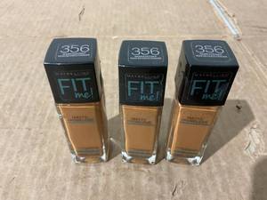 lot 332 image: LOT OF 3 Maybelline Fit Me Matte  Poreless Liquid Foundation Makeup, 356 Warm Coconut