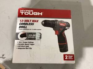 lot 552 image: Hyper Tough 12V Max Lithium-Ion Cordless 38-inch Drill Driver with 1.5Ah Battery