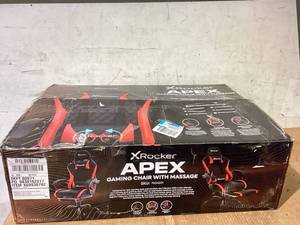 lot 559 image: X Rocker Apex PC Gaming Chair with Massage Function and Footrest
