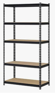 lot 80 image: Muscle Rack 36W x 18D x 72H 5-Tier Steel Shelving, Black, 4000 lbs. Capacity