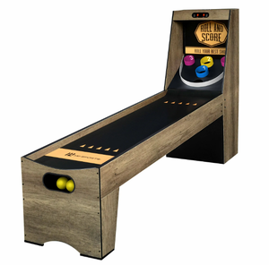 lot 82 image: 7.3 ft. Roll and Score Arcade with Electronic Scoring and Ball Return System, Brown by MD Sports
