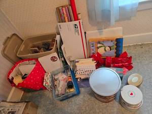 lot 64 image: Assortment of Holiday Gift Wrapping and Decorations