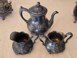 lot 97 image: Antique Quadruple Silver Plated Tea Set by Poole Silver Co.