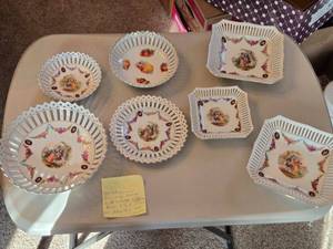 lot 149 image: Lot of 7 Vintage Schumann Bavaria and Germany Reticulated China Plates