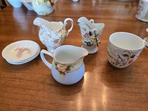 lot 151 image: Collection of Decorative Porcelain Creamers and Cups