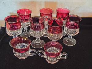 lot 187 image: Vintage Ruby Glassware Pieces