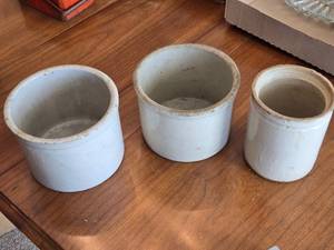 lot 249 image: 3 Ceramic Stoneware Crocks