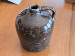 lot 254 image: Antique Stoneware Brown Jug with Handle