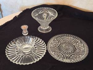 lot 261 image: Cut Glass Crystal and Glass Dishware Pieces