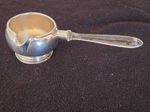 lot 293 image: Hanle Silver Plate Sauce Boat with Acrylic Handle