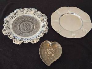 lot 294 image: Decorative Metal Trays with Engraved Design