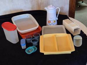 lot 350 image: Variety Kitchenware with Floral Coffee Thermos Server