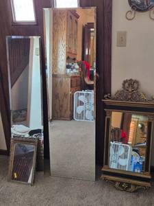 lot 354 image: Collection of Decorative Mirrors Including Tall, Ornate, and Framed Styles