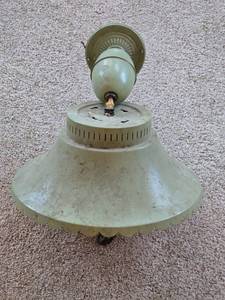 lot 368 image: Vintage Scalloped Edged Pull Down Ceiling Light Fixture with Metal Finish