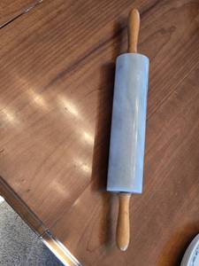 lot 377 image: Marble Rolling Pin with Wooden Handles