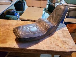 lot 444 image: Custom Leather Motorcycle Seat with Minor Defects