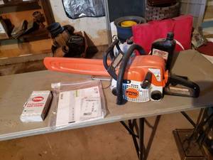 lot 450 image: Stihl MS 170 Chainsaw with Accessories - Only Used a Couple of Times