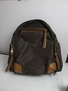 lot 15 image: Michael Kors Womens Prescott Large Backpack, BrownAcorn, One Size USED, SMELLS LIKE COOKING GREASE AND PERFUME