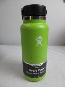lot 34 image: Hydro Flask Wide Mouth Bottle with Flex Cap, Seagrass, 32 oz LIKE NEW, STAINS, DENTS, SCRATCHES