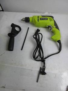 lot 46 image: Ryobi 12 Inch Corded 5 Amp Variable Speed Hammer Drill HD420 USED, TESTED, WORKS