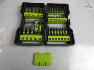 lot 54 image: Ryobi - AR2040 - Impact Rated Driving Kit - 70-Piece BOX CLIP IS BROKEN, NO PACKAGING, BITS ARE SLIGHTLY USED