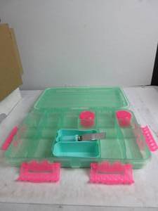 lot 74 image: SubSafe Charcuterie Safe Waterproof Tackle Box, Snack Storage for Beach, Parties & Tailgating, BPA-Free, Seafoam Green USED