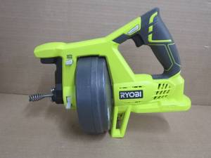 lot 141 image: Ryobi P4001 One 18V Lithium Ion All-In-One 25 Foot Drain Auger for Sinks or Toilets (BatteryCharger Not Included, Power Tool Only), Slightly Used, Works.