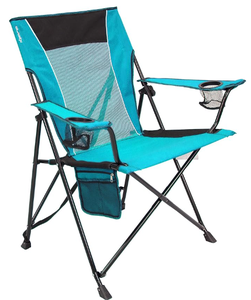 lot 144 image: Kijaro Dual Lock Portable Camping Chairs - Enjoy the Outdoors with a Versatile Folding Chair, Sports Chair, Outdoor Chair & Lawn Chair - Dual Lock Feature Locks Position  Ionian Turquoise - Return Slightly Used, In Nice Condition.