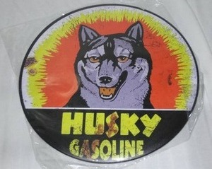 lot 304 image: Husky Gasoline Metal Sign.