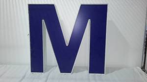 lot 306 image: LED Outdoor Lighted Letter M.