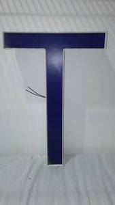 lot 312 image: LED Outdoor Lighted Letter T.