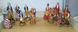 lot 324 image: Exquisite Chess Set - Revolutionary War Theme, Handcrafted.